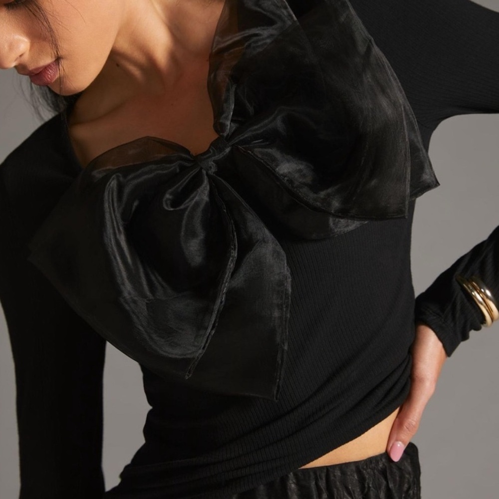 Black Bow long sleeve - Picture 1 of 4